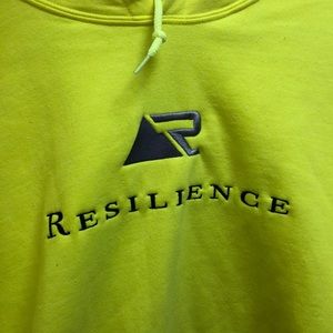 Resilience Embroidered Hoodie Highlighter Yellow